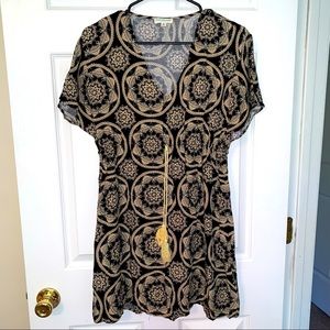 Earthbound Black & Gold Dress - Small